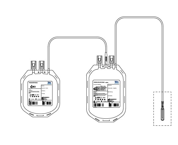Контейнер для крові з розчином ЦФДА-1 подвійний в модифікації 350/350 без порту для пробірок Виробник: Jiaxing Tianhe Pharmaceutical Со., Ltd. (Китай)